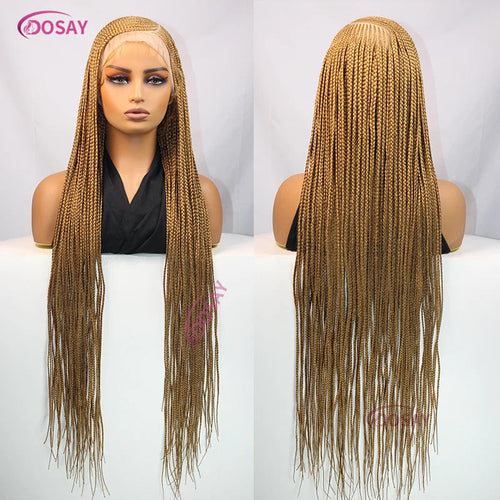 36" Cornrow Box Braided Wigs 613 Blonde Synthetic Wig for Women High Quality