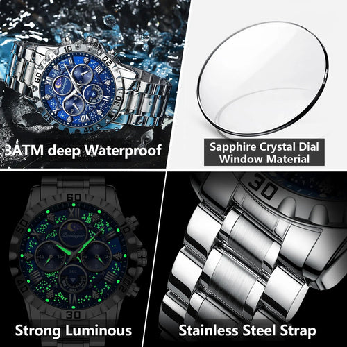 Luxury Watch for Man Quartz Sports Men Watch Waterproof Luminous Stainless