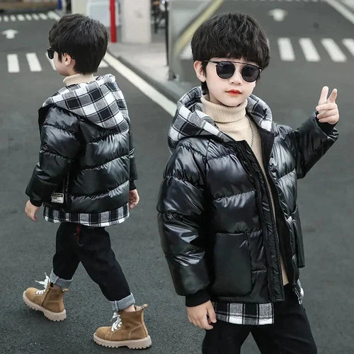 Children's Padded Jacket New Boys Down Padded Jacket Kids Winter Hooded Jacket