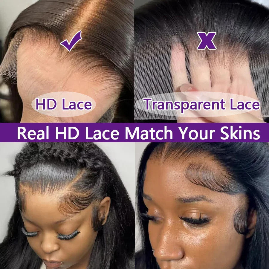 13x6 Straight Lace Front Wig 360 Lace Frontal Wig HD Transparent Lace Wigs For