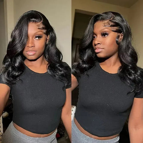 250% Body Wave HD Lace Frontal Wig Short Bob Wig Human Hair Glueless Human Hair