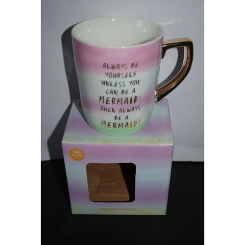 Mug coffee cups Unicorn Mermaid fairies gold leaf Gift Novelty fine china funky