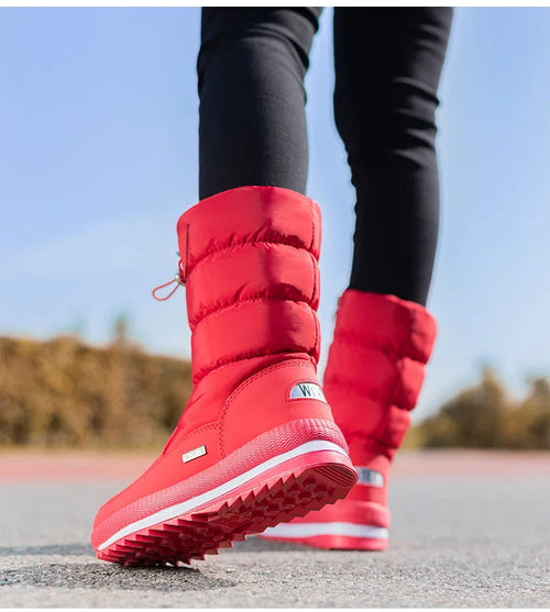 Winter women's Warm Plush Mid-calf Waterproof Snow Boot