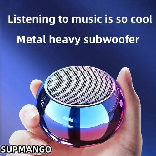 Wireless Bluetooth Speaker Portable Small Steel Gun Metal Heavy Stereo Surround