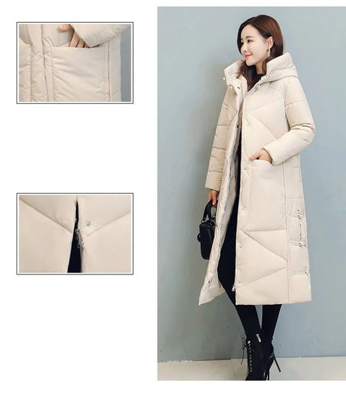 Women's Fashionable Thick Cotton padded Warm Snow Outerwear Windproof Hooded