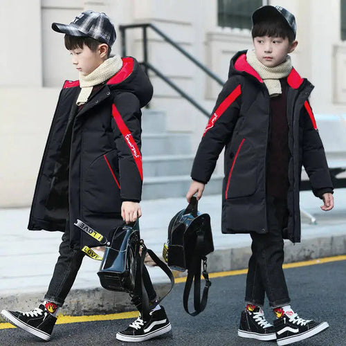 5-12 Years Old Boys Jacket 2023 Winter New Thicken Keep Warm Hooded Camouflage