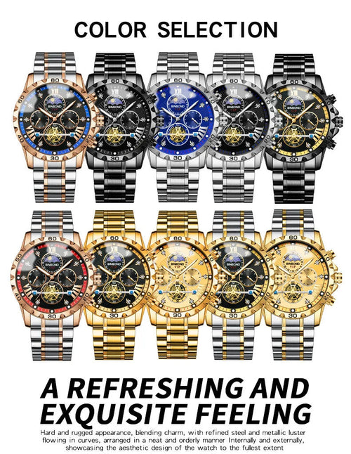 Luxury Men's Watches Trend Fashion Original Quartz Watch for Man Flywheel Style