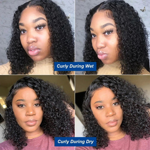 Afro Kinky Curly Short Bob Wig 13x4 Bob Wigs Human Hair Jerry Curly Lace Front