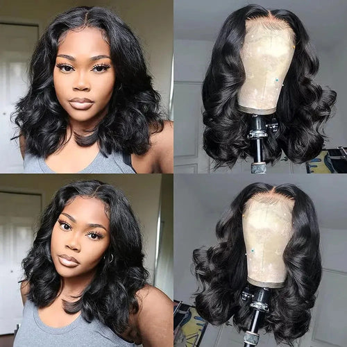 14 16 Inch BoB Wig Human Hair Body Wave 13x6 HD Lace Frontal Wigs Water Wave
