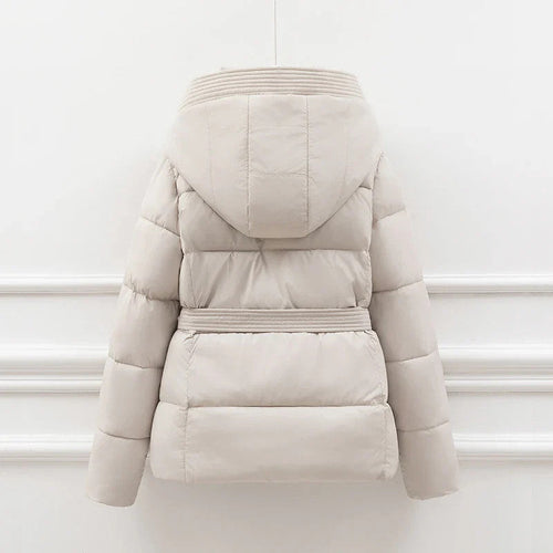 Women's Padded Cotton Thick Winter Coat with Hoodie