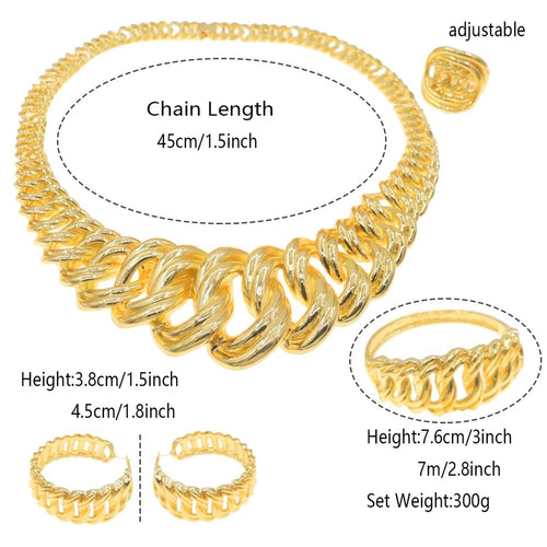 Fashion Woman Necklace Jewelry Set Electric Italy Gold Plated Pendant Wedding