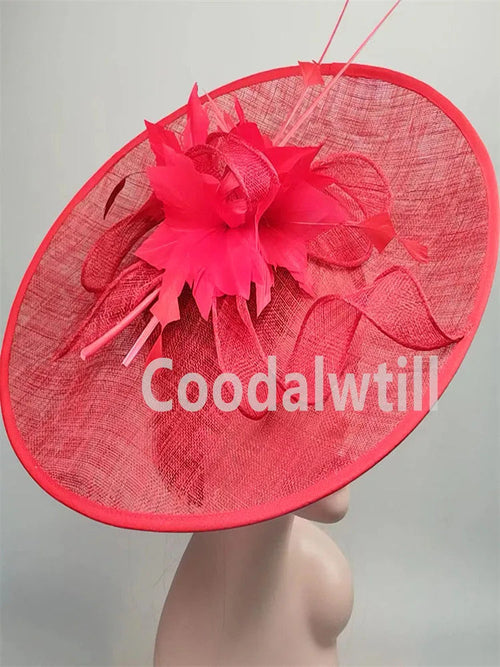 Royal Ascot Big Fascinator Hat Women Kentucky Derby Feather Large Hat