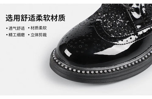 Boys Hollow Out silver Shoes Leather for Kids Party Wedding Dance Shoe Dress