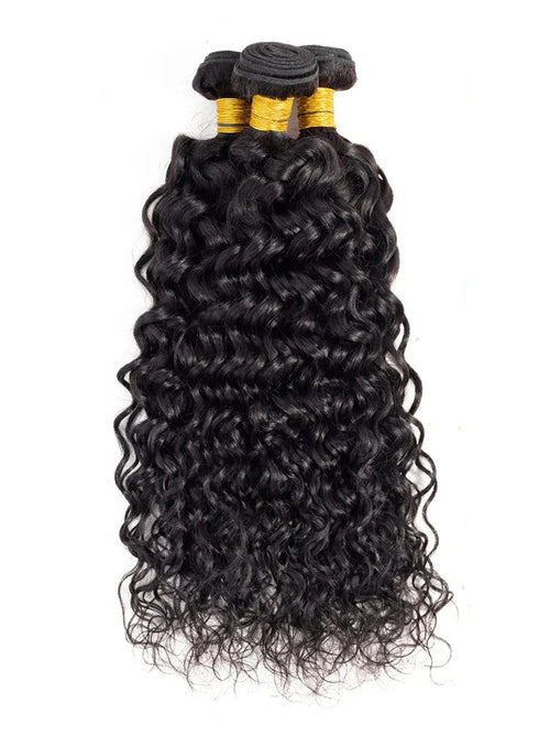 Water Wave Human Hair Bundles Curly Deep Wave 3 Bundles Brazilian Natural Black