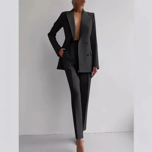 Women's Suit Set Long Pants Ensemble Fashionable Office Wear