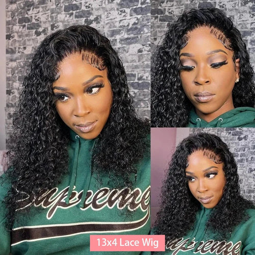 200% Short Curly Bob Wigs Lace Front Human Hair Wigs 13x4 4x4 Deep Wave Lace