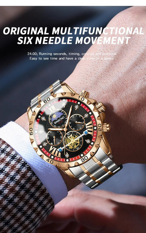 Luxury Men's Watches Trend Fashion Original Quartz Watch for Man Flywheel Style