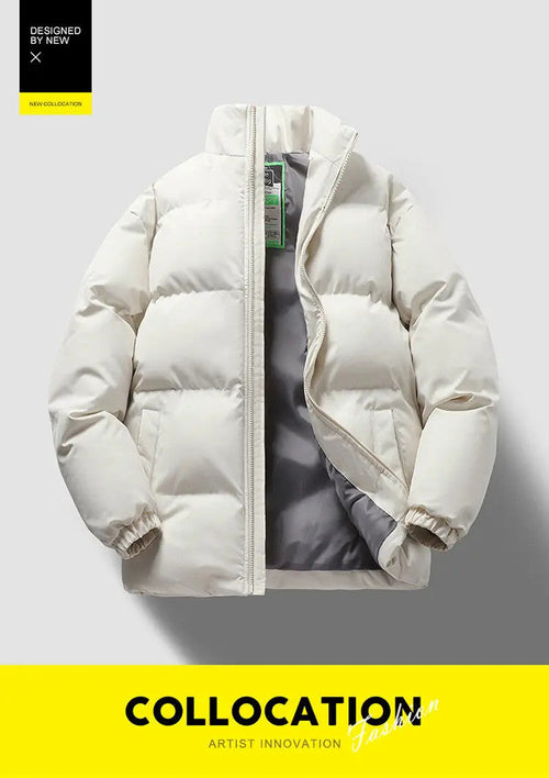 Men's Winter Thick Sports Trendy Stand Up Collar Parka Jacket