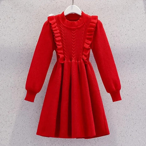 Women's Solid Color Casual Knit Sweater Pullover Autumn Winter Dress