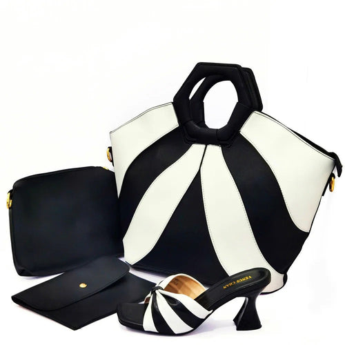 Summer Sandals for Women 2022 Fashion Colorblock Three Piece Tote Bag With High