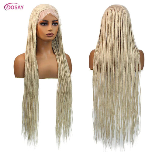 36" Cornrow Box Braided Wigs 613 Blonde Synthetic Wig for Women High Quality