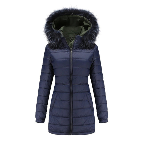 Double Sided Women's winter Thick Detachable Zipper Parka Jacket