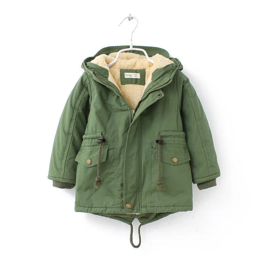 Winter Kids Clothes Plus Velvet Thicken Warm Jacket for Girls Casual Zipper