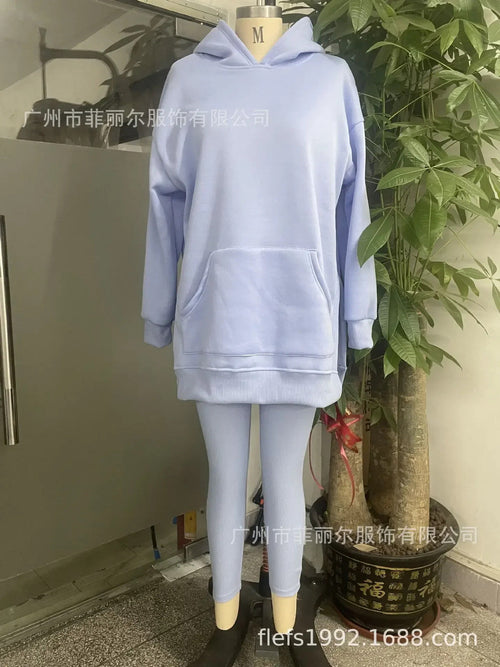Women's Two Pieces Set Hooded Tracksuit Set