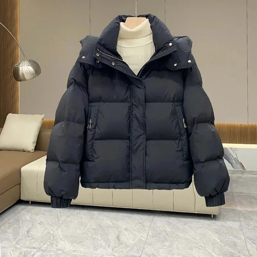 Winter Jacket Women Parkas 2024 New Short Hooded Cotton Padded Jacket Casual