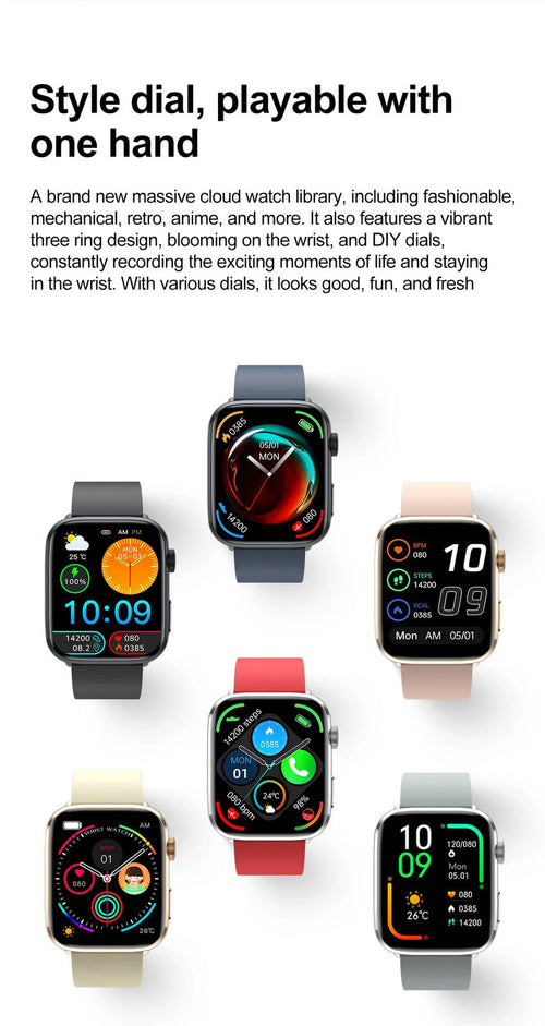 2025 AI Diagnosis NFC Smart Watch Women 1.85 inch AMOLED Blood pressure Heart