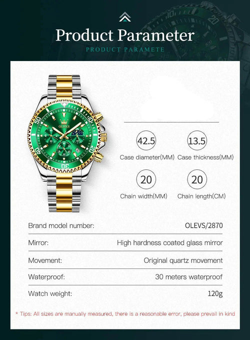 Men's Watches Top Brand Luxury Watch for Men Original Waterproof Stainless