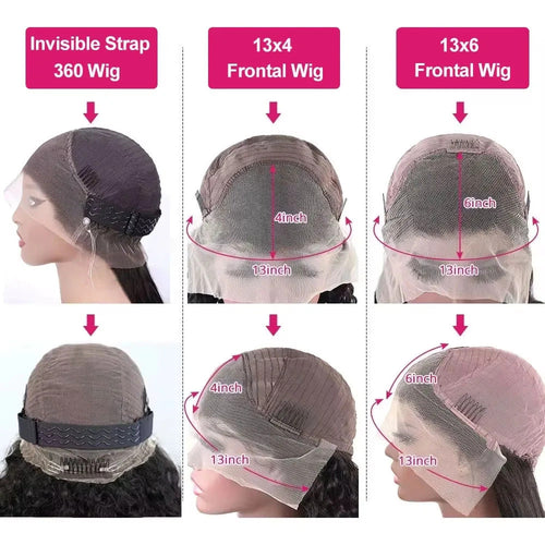 Kinky Straight 13x6 HD Lace Invisible Drawstring Strap 360 Full Lace Glue less