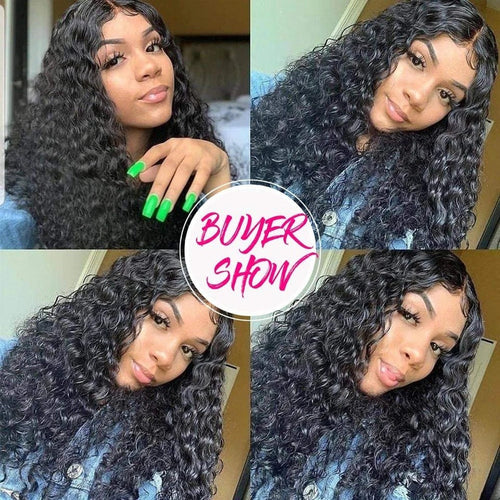 Water Wave Human Hair Bundles Curly Deep Wave 3 Bundles Brazilian Natural Black