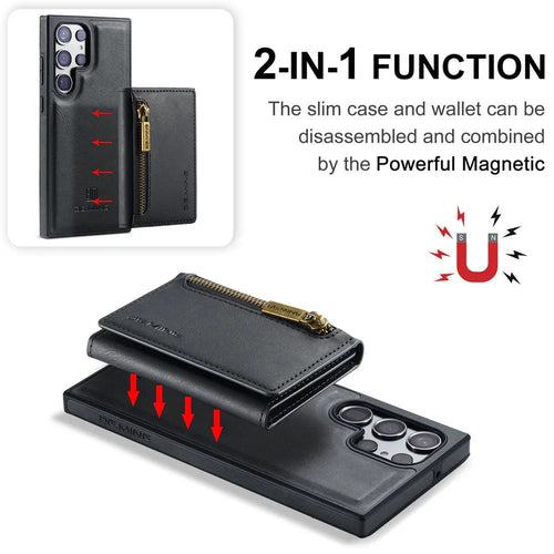 DG.Ming RFID Blocking Retro Flip Leather Case For Samsung Galaxy S25 S24 S22