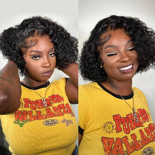 Mongolian Kinky Curly Wig Human Hair 13x4 Curly Lace Front Human Hair Wigs Deep