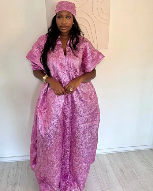 African Dress for Women Plus Si ze Embroidery Weddi ng Guest Long Maxi Dress