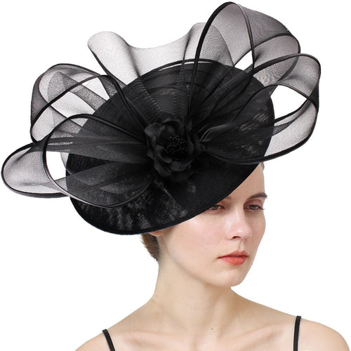 Elegant Wedding Big Size Fascinator Hat Women Flower Multimodal Hair Top Clips