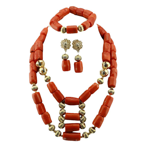 African Wedding Coral Beads Jewelry Set African Beads Jewelry Sets Nigerian