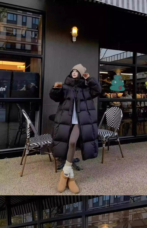 Women's Fashionable Long Winter Hooded Parka Jacket
