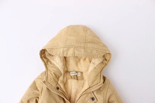 Winter Kids Clothes Plus Velvet Thicken Warm Jacket for Girls Casual Zipper