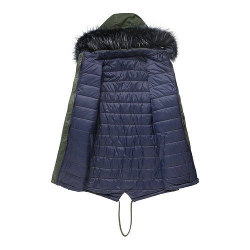 Double Sided Women's winter Thick Detachable Zipper Parka Jacket