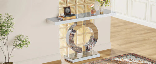 43.3-Inch (110cm)Mirrored Console Table, Modern Entryway Table with Thickened