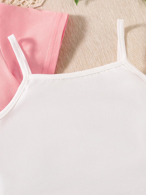 Summer children fashion simple casual 3-piece girls casual sportswear holiday