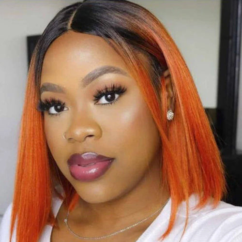 Ombre Blond Wig Brazilian Remy Hair Short Bob Human Hair Wigs Highlight P4/27