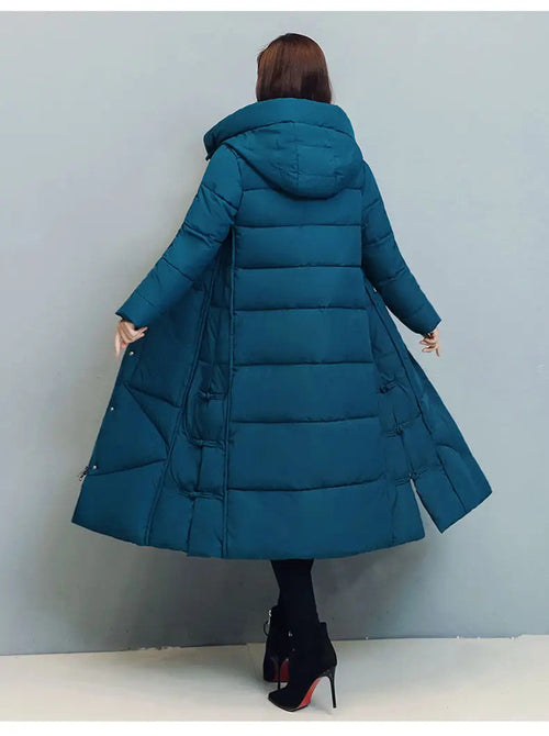 Women's Fashionable Thick Cotton padded Warm Snow Outerwear Windproof Hooded