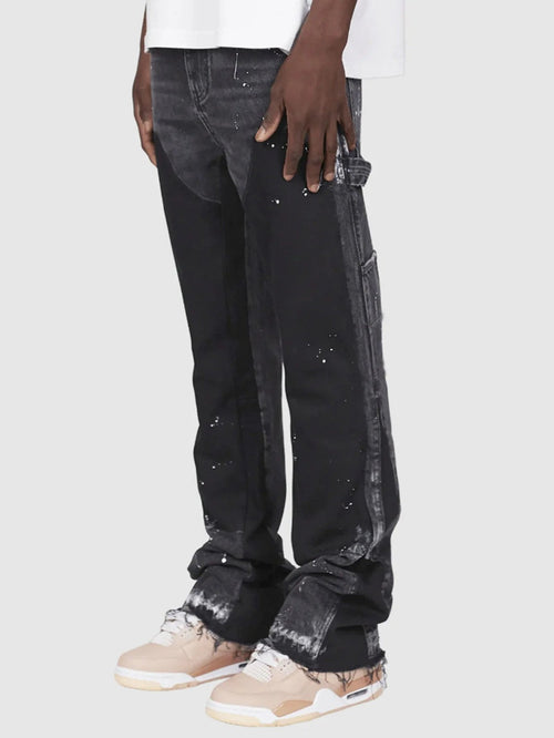 Men's Fashion Jeans Work Pants, European and American Fashion Workwear Elastic