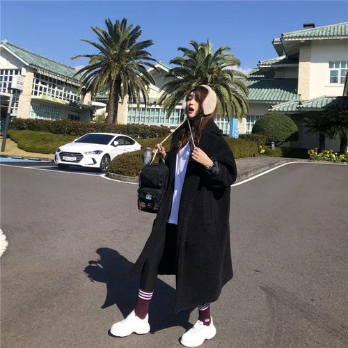 Women's Lamb Fur Coat Warm Autumn Winter Outerwear Jacket