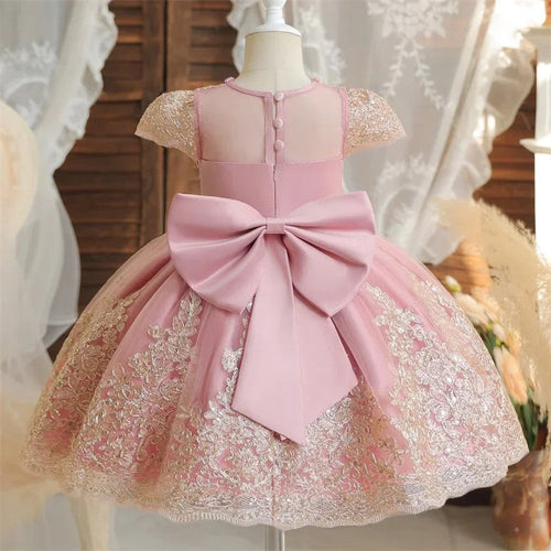 Girls And Toddler Long Sleeve Lace Birthday Tutu Princess Dress