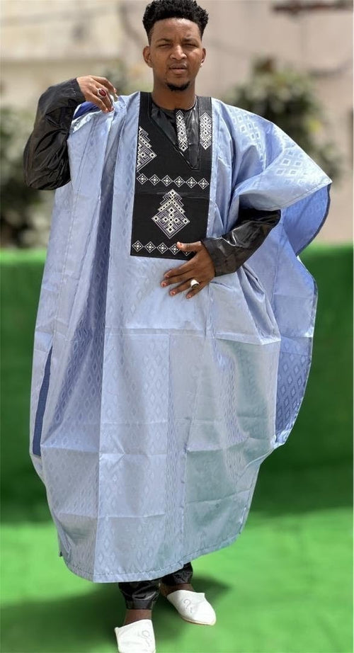 African Clothing For Men Traditional Bazin Riche Embroidery Design Top Long