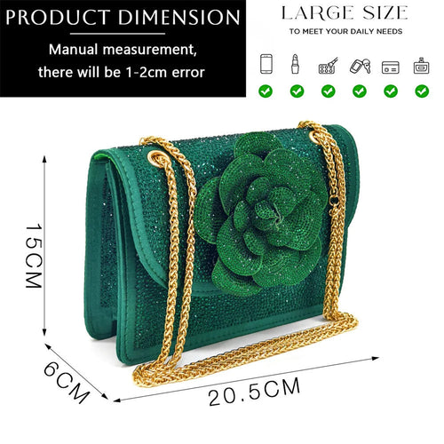 Women's Pointed-Toe Large Flower Decoration Rhinestone Low Heel Italian Shoes